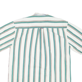CUTTLE & BUCK Mens White & Green Stripe Button Down Shirt L Casual Cotton Blend