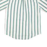 CUTTLE & BUCK Mens White & Green Stripe Button Down Shirt L Casual Cotton Blend
