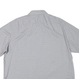 TOMMY HILFIGER Mens Light Grey & White Polka Dot Shirt XL Button Short Sleeve