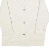 Womens Cream Button Jacket UK 14 Polyester Blend Plain Classic Long Sleeve