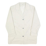 Womens Cream Button Jacket UK 14 Polyester Blend Plain Classic Long Sleeve
