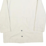 Womens Cream Button Jacket UK 14 Polyester Blend Plain Classic Long Sleeve