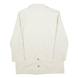 Womens Cream Button Jacket UK 14 Polyester Blend Plain Classic Long Sleeve