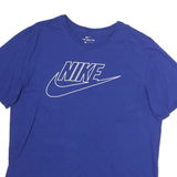 NIKE Mens Blue L T-Shirt Short Sleeve Crew Neck Cotton Sport Casual