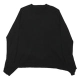 DKNY Womens Black Plain Jumper Crew Neck Basic Knit L Cotton Blend