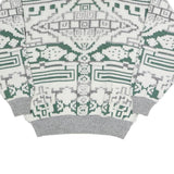 NEW FAST Mens Grey & White Patterned Cotton Blend Jumper M Crew Neck Chunky Knit