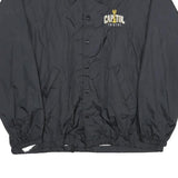 TRI-MARK Mens Black XL Nylon Coach Jacket Plain Button Closure Casual