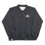 TRI-MARK Mens Black XL Nylon Coach Jacket Plain Button Closure Casual