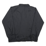TRI-MARK Mens Black XL Nylon Coach Jacket Plain Button Closure Casual