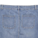 LEE Womens Blue Denim Mini Skirt Cotton Blend Casual Pockets Size M