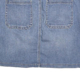 LEE Womens Blue Denim Mini Skirt Cotton Blend Casual Pockets Size M