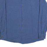 WRANGLER Mens Blue Check Shirt L Cotton Blend Long Sleeve Button Front Casual