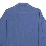 WRANGLER Mens Blue Check Shirt L Cotton Blend Long Sleeve Button Front Casual