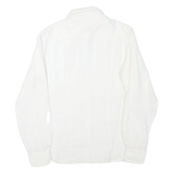 TOMMY HILFIGER Womens White Cotton Blend Shirt M Classic Button-Down Long Sleeve