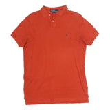 POLO RALPH LAUREN Mens Orange Cotton Short Sleeve Plain Polo Shirt M Classic Fit