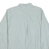 TOMMY HILFIGER Mens Green & White Striped Button Down Shirt XL Classic Fit