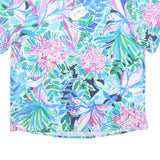 RAYARIA Mens Blue & Pink Floral Print Shirt L Polyester Blend Summer Casual
