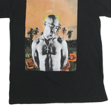 2PAC Mens Black Graphic T-Shirt M Short Sleeve Crew Neck Rapper Print