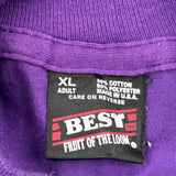 Fruit Of The Loom Single Stitch T-Shirt - XL Purple Cotton Blend