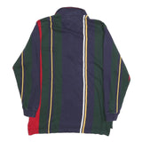 CHAPS RALPH LAUREN Mens Navy & Green Red Yellow Striped Long Sleeve Polo Shirt M