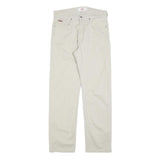 LEE COOPER Mens Cotton Blend White Regular Straight Trousers W33 L34 Classic Zip
