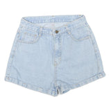 Womens Light Blue Denim Casual Shorts M W26 Cotton Blend Soft Comfort