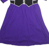 TEMPERLEY LONDON Womens Purple & Black Cotton Blend Day Dress Sleeved M Stylish