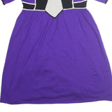 TEMPERLEY LONDON Womens Purple & Black Cotton Blend Day Dress Sleeved M Stylish