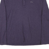 CALVIN KLEIN Mens Purple Jumper Pullover Plain Crew Neck Basic Knit L Cotton