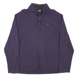 CALVIN KLEIN Mens Purple Jumper Pullover Plain Crew Neck Basic Knit L Cotton
