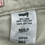 Levis Cargo Shorts - 34W 10L Beige Cotton