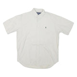 RALPH LAUREN Mens White Short Sleeve Button Down Collar Shirt M Classic Polo
