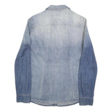 ESPRIT DENIM Womens Blue Ombre Denim Shirt M Casual Long Sleeve Button Up