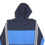 ADIDAS Mens Blue & Navy Hooded Zip Jacket L Polyester Blend Sportswear