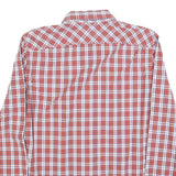 TIMBERLAND Mens Red & White Check Shirt L Cotton Blend Casual Long Sleeve Button