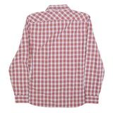 TIMBERLAND Mens Red & White Check Shirt L Cotton Blend Casual Long Sleeve Button