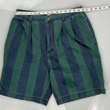Tommy Hilfiger Striped Shorts - 32W 9L Blue Cotton