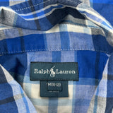 Age 10-12 Ralph Lauren Checked Short Sleeve Shirt - Medium Blue Cotton