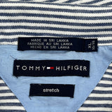 Stretch Tommy Hilfiger Striped Polo Shirt - XL Black & White Cotton