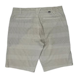 Oakley Striped Chino Shorts - 34W 11L Beige Cotton Blend
