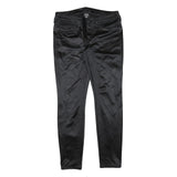 TRUE RELIGION Womens Cotton Blend Black Slim Skinny Trousers W30 L29 Stylish Zip