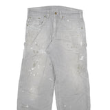 CARHARTT Mens Cotton Blend Grey Relaxed Straight Trousers W33 L32 Workwear