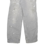 CARHARTT Mens Cotton Blend Grey Relaxed Straight Trousers W33 L32 Workwear