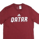 ADIDAS Mens Maroon Qatar Graphic T-Shirt S Short Sleeve Crew Neck Cotton