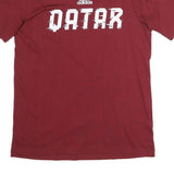 ADIDAS Mens Maroon Qatar Graphic T-Shirt S Short Sleeve Crew Neck Cotton
