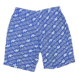 ADIDAS Mens Shorts Blue Cotton Blend All Over Logo M W32 Casual Summer