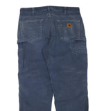 CARHARTT Mens Cotton Blend Blue Regular Fit Straight Leg Trousers W36 L32