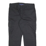 DICKIES Mens Black Slim Cargo Trousers W36 L31 Cotton Blend Zip Closure Workwear
