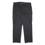 DICKIES Mens Black Slim Cargo Trousers W36 L31 Cotton Blend Zip Closure Workwear