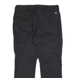 DICKIES Mens Black Slim Cargo Trousers W36 L31 Cotton Blend Zip Closure Workwear
